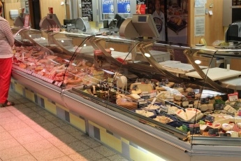 халадзільная лада для мяса з адкрытай вітрынай